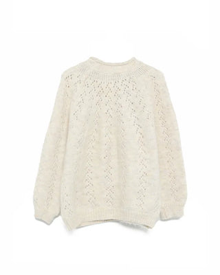 Simple round neck point knit