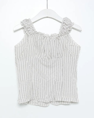 2-Way Gathered Frill Neck Button Sleeveless