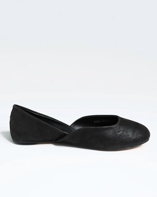 V-cut leather flat shoes