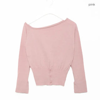 Slit Point Off-Shoulder Knit