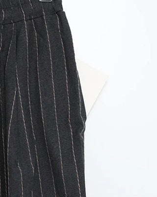 Striped wide-leg easy pants