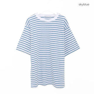 Colored striped short-sleeved T-shirt