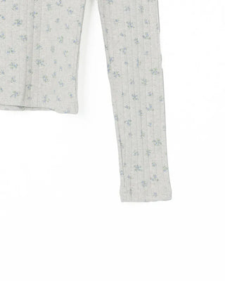 Flower detail button t-shirt