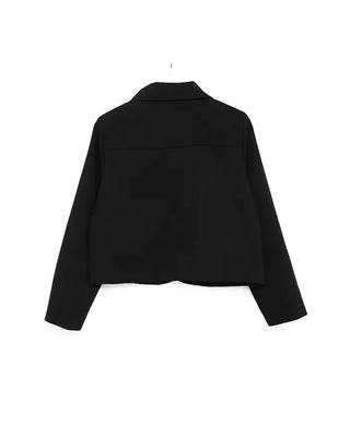 Flower Button Round Collar Jacket
