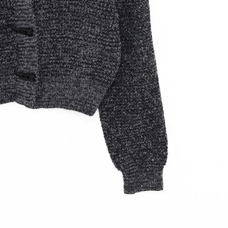 Toggle Button Turtleneck Cardigan