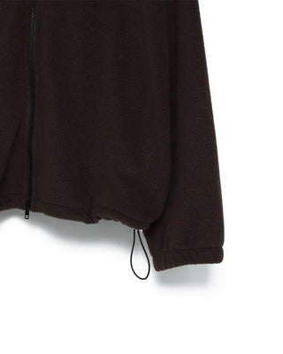 High-neck simple fleece hoodie