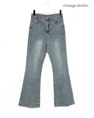 Washed bootcut denim
