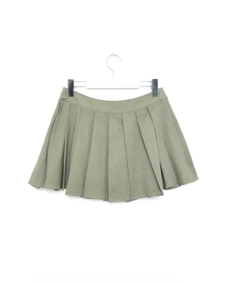 Pleated skirt wide slacks