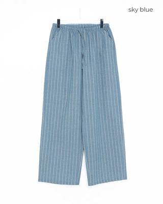 Oversized striped wide-leg pants
