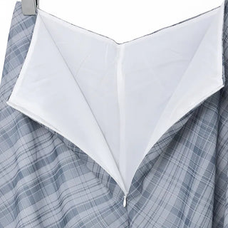 Chiffon check midi skirt