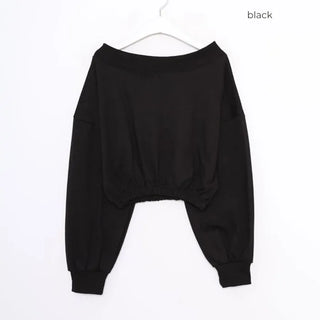 Off-shoulder cropped sweatshirt