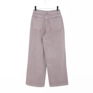 Pleated wide chino pants