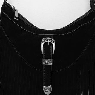 Tassel suede bag