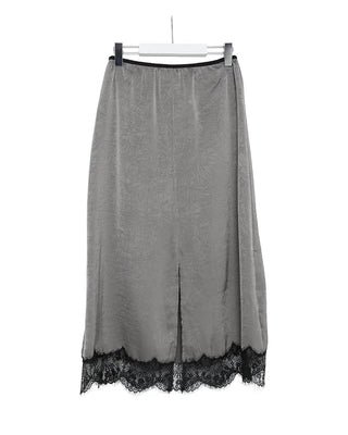 Lace satin maxi skirt