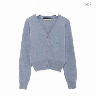 V-neck knit cardigan
