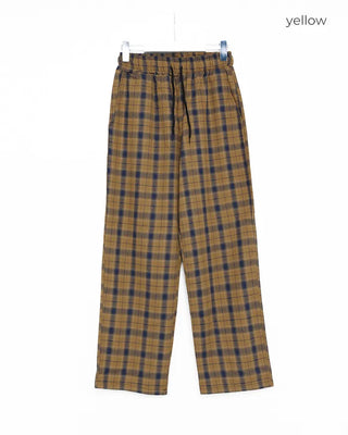 Loose-fit banding check pants