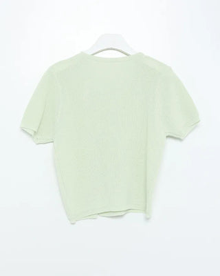 Asymmetrical Button Short Sleeve Knit