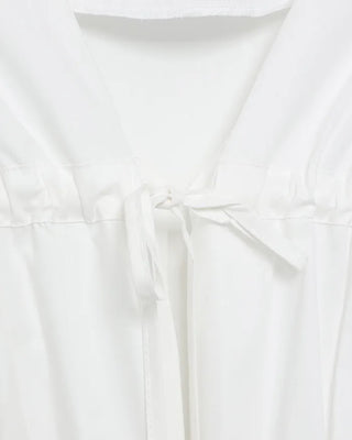 Drawstring Long Puff Sleeve Blouse