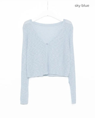 See-through ribbed cardigan