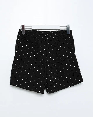 Polka Dot Elastic Waist Shorts