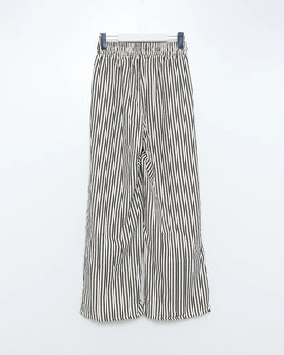Striped elastic waist pants