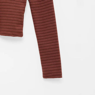 Striped U-neck long-sleeve T-shirt