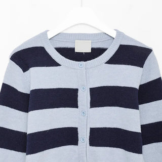 Round neck two-tone cardigan