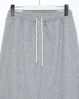 Elastic waist fleece long skirt