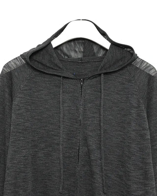 See-through hooded zip-up