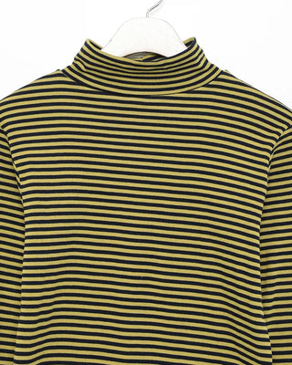 Half-neck striped long-sleeve T-shirt
