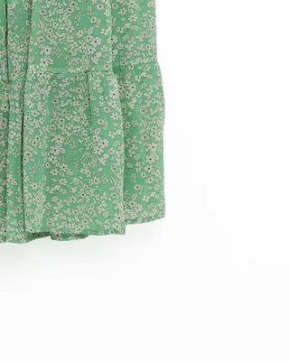 Floral lace tiered long skirt