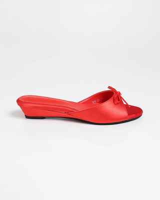 Ribbon satin open-toe sandals