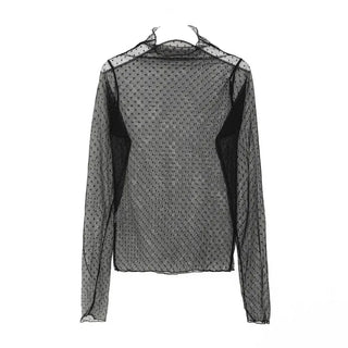 Dot pattern sheer T-shirt