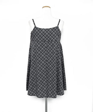 Checked camisole mini dress