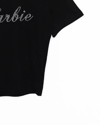 Cubic Lettering Semi-Cropped Half T-Shirt