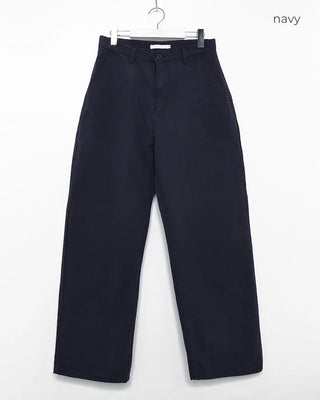 Back flap pocket cotton wide pants