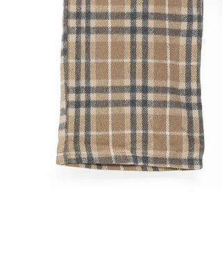 Checkered Wide Waist Elastic Waist Pants