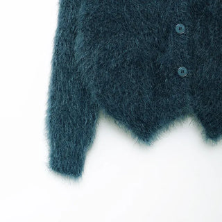 Loose shaggy fur cardigan