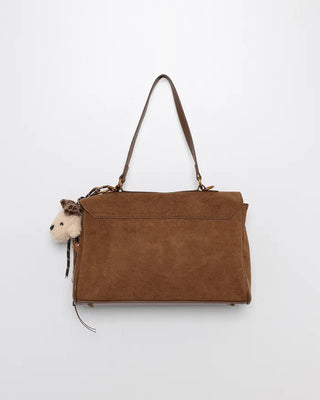 Suede gold buckle bag