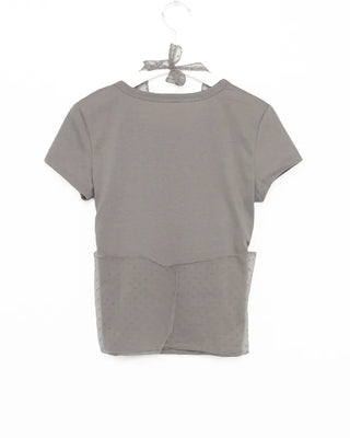 Dot Halter Layered Short-Sleeve T-Shirt