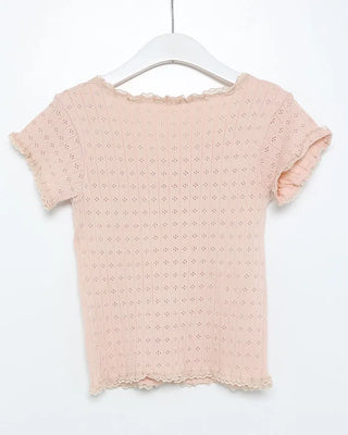 Mini perforated short-sleeved knit