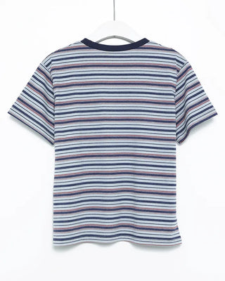 Mixed Border Semi-Cropped Half T-Shirt