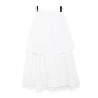 Frilled lace long skirt