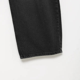 One-tuck wide denim pants