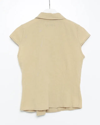 Raglan cap sleeve double-button blouse