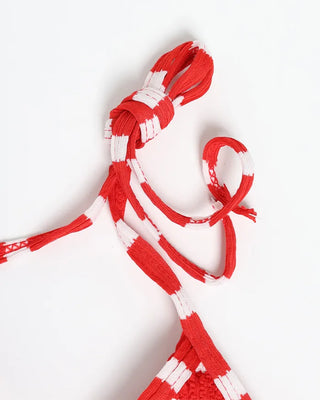 Bordered string bikini