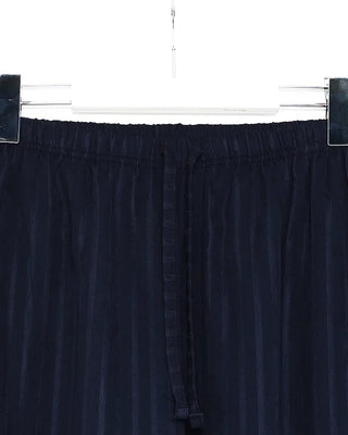 Suede stripe elastic waist pants