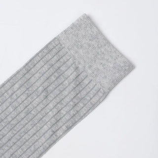 See-through ribbed long socks