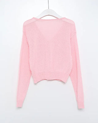 See-through V-neck cardigan