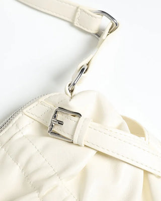 Square Shirring & Heart Keyring Set Shoulder Bag